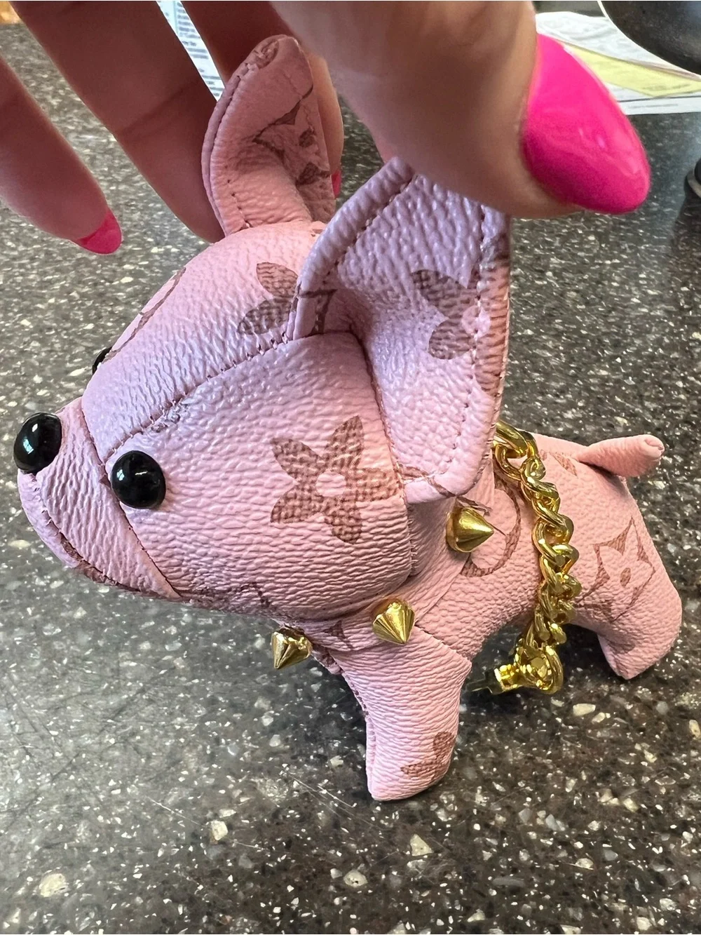 Designer-Style Frenchie Dog Bag Charm Keychain 🐶